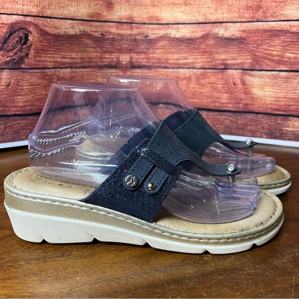 Fly Flot Navy & Metallic Summer Sandals